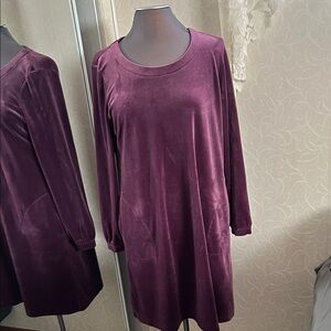 Elegant Purple J.Jill Velvet Dress size Med